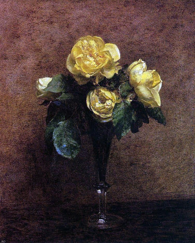  Henri Fantin-Latour Fleurs: Roses Marechal Neil - Hand Painted Oil Painting