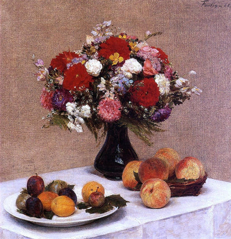  Henri Fantin-Latour Flowers and Fruit - Hand Painted Oil Painting