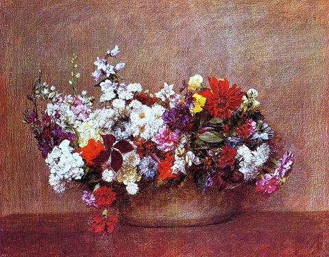  Henri Fantin-Latour Flowers in a Bowl - Hand Painted Oil Painting