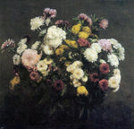  Henri Fantin-Latour Large Bouquet of Crysanthemums - Hand Painted Oil Painting