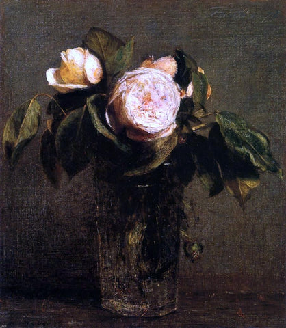  Henri Fantin-Latour Roses in a Tall Glass - Hand Painted Oil Painting