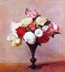  Henri Fantin-Latour Roses in a Vase - Hand Painted Oil Painting