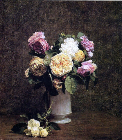  Henri Fantin-Latour Roses in a White Porcelin Vase - Hand Painted Oil Painting