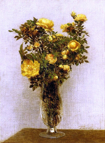  Henri Fantin-Latour Roses Lying on Gold Velvet - Hand Painted Oil Painting