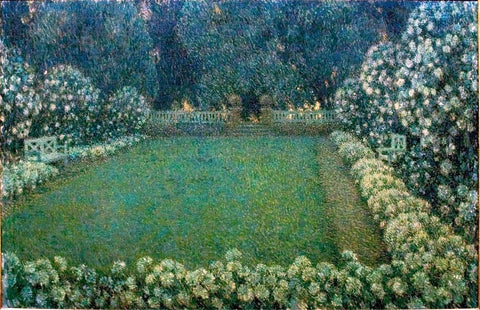  Henri Le Sidaner White Garden in Twilight - Hand Painted Oil Painting