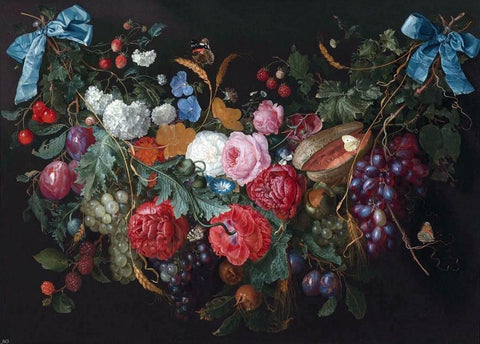  Jacob Van Walscapelle A Swag of Flowers - Hand Painted Oil Painting