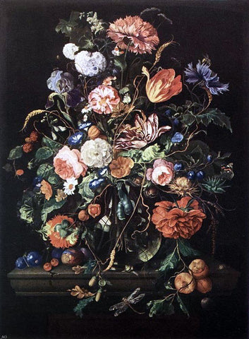  Jan Davidsz De Heem Flowers in Glass and Fruits - Hand Painted Oil Painting