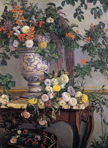  Jean Frederic Bazille Flowers - Hand Painted Oil Painting