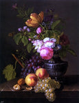  Jean-Baptiste Desprest Still Life with Flowers, Peaches and Grapes - Hand Painted Oil Painting