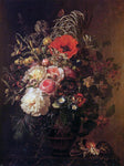  Johan Laurentz Jensen Still Life with Flowers in a Greek Vase - Hand Painted Oil Painting