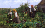  John J Hammer Tending the Garden - Hand Painted Oil Painting