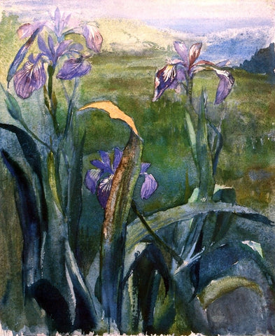  John La Farge Blue Iris, Study - Hand Painted Oil Painting