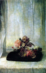  John La Farge Roses on a Tray - Hand Painted Oil Painting