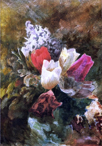  John La Farge Tulips and Hyacinths - Hand Painted Oil Painting