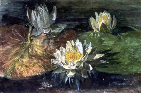  John La Farge Water-Lilies, Red and Green Pads - Hand Painted Oil Painting
