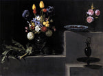  Juan Van der Hamen Still Life with Flowers, Artichokes, Cherries and Glassware - Hand Painted Oil Painting