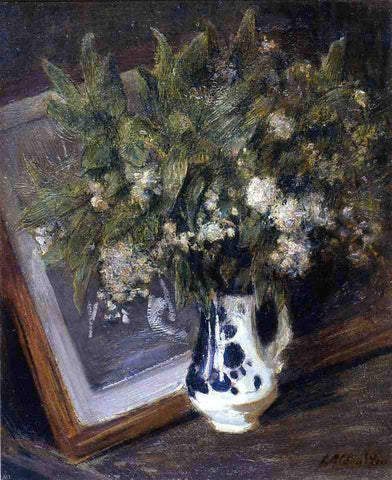  Julian Alden Weir Flowers in a Delft Jug - Hand Painted Oil Painting