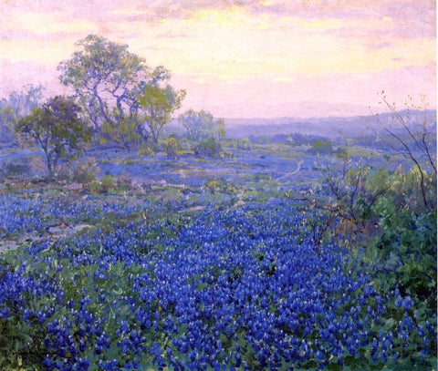  Julian Onderdonk A Cloudy Day, Bluebonnets near San Antonio, Texas - Hand Painted Oil Painting