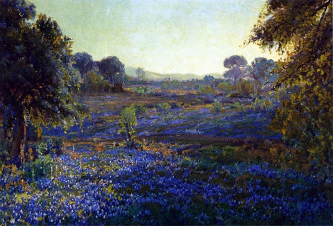  Julian Onderdonk Bluebonnets at Late Afternoon, near La Grange, Texas - Hand Painted Oil Painting