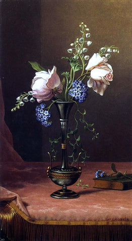  Martin Johnson Heade Victorian Vase with Flowers of Devotion - Hand Painted Oil Painting