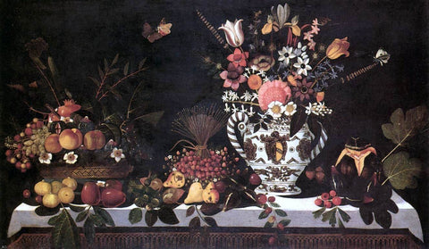  Master of Hartford Still-life Fruit Still-Life with a Vase of Flowers - Hand Painted Oil Painting