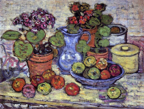  Maurice Prendergast Cinerarias and Fruit - Hand Painted Oil Painting