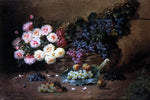  Max Carlier Still Life with Roses and Grapes - Hand Painted Oil Painting