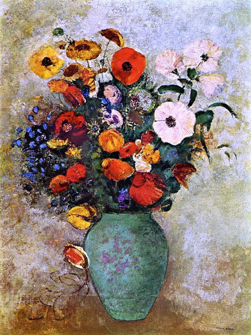  Odilon Redon Bouquet of Flowers in a Green Vase - Hand Painted Oil Painting