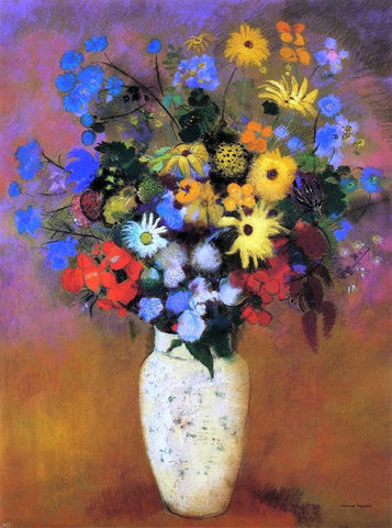  Odilon Redon Large Bouquet in a Japanese Vase - Hand Painted Oil Painting