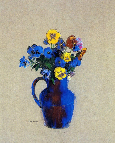  Odilon Redon Vase of Flowers - Pansies - Hand Painted Oil Painting