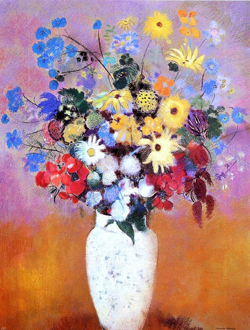  Odilon Redon White Vase with Flowers - Hand Painted Oil Painting