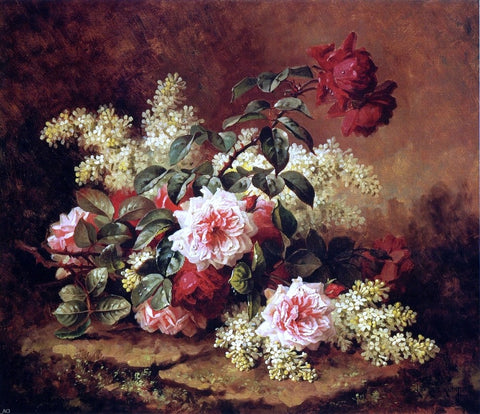  Raoul Paul Maucherat De Longpre Roses and Mahogany - Hand Painted Oil Painting