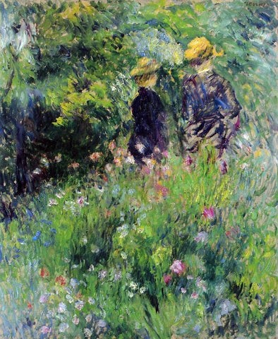  Pierre Auguste Renoir Conversation in a Rose Garden - Hand Painted Oil Painting