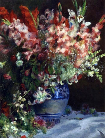  Pierre Auguste Renoir Gladiolas in a Vase - Hand Painted Oil Painting