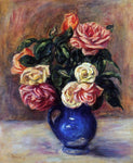  Pierre Auguste Renoir Roses in a Blue Vase - Hand Painted Oil Painting