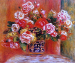  Pierre Auguste Renoir Roses in a Vase - Hand Painted Oil Painting