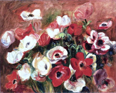  Pierre Auguste Renoir Spray of Anemones - Hand Painted Oil Painting