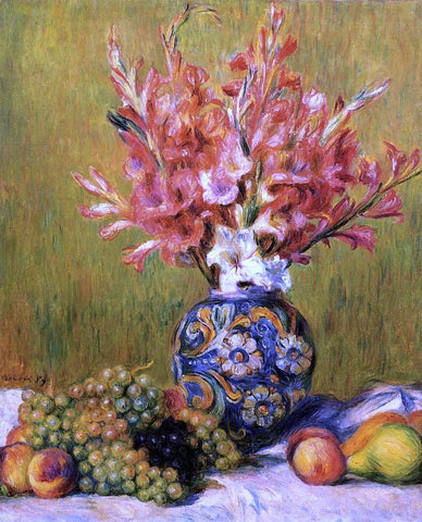  Pierre Auguste Renoir Still Life - Flowers and Fruit - Hand Painted Oil Painting