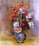  Pierre Auguste Renoir Vase of Gladiolas and Roses - Hand Painted Oil Painting