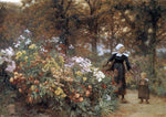  Theophile-Louis Deyrolle Picking Flowers - Hand Painted Oil Painting