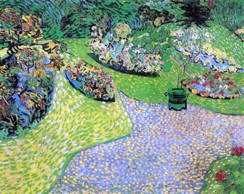  Vincent Van Gogh A Garden in Auvers - Hand Painted Oil Painting