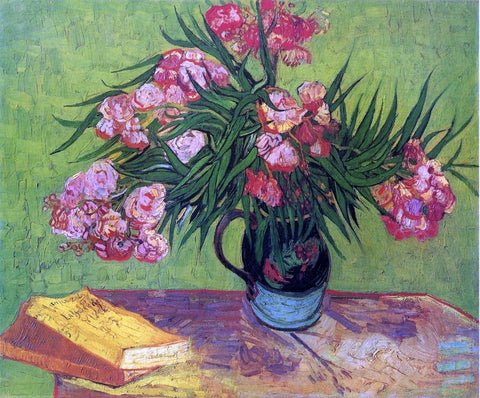  Vincent Van Gogh Still Life: Vase with Oleanders and Books - Hand Painted Oil Painting