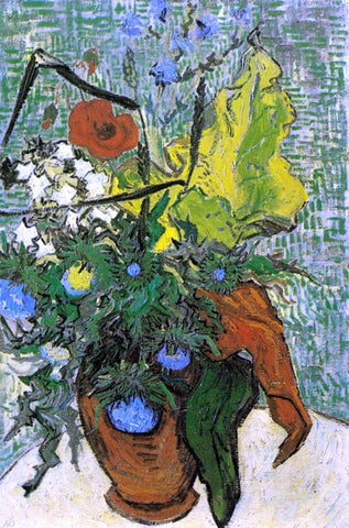  Vincent Van Gogh Wild Flowers and Thistles in a Vase - Hand Painted Oil Painting