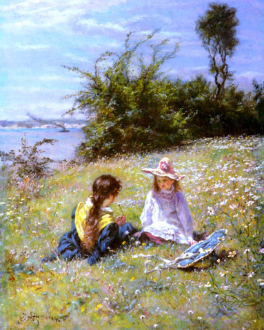  William John Hennessy The Dandelion Clock - Hand Painted Oil Painting