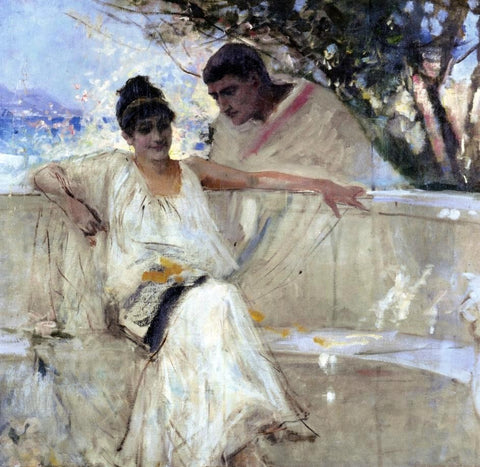  Albert Edelfelt Horace and Lydia (study) - Hand Painted Oil Painting