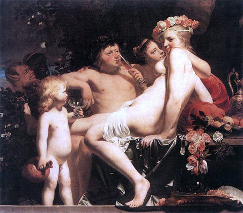  Caesar Van Everdingen Bacchus with Two Nymphs and Cupid - Hand Painted Oil Painting