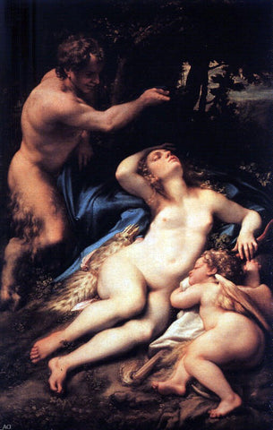  Correggio Venus and Cupid with a Satyr - Hand Painted Oil Painting