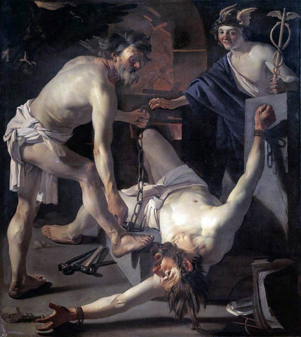  Dirck Van Baburen Prometheus Being Chained by Vulcan - Hand Painted Oil Painting