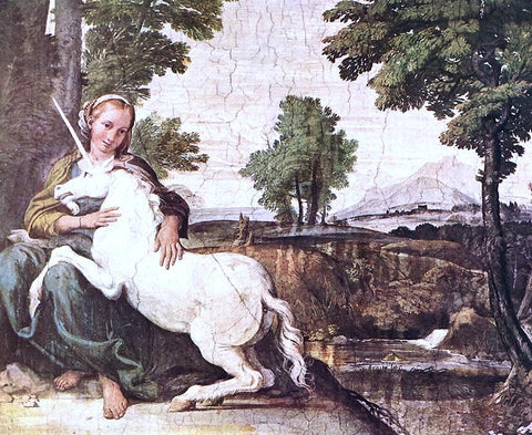  Domenichino The Maiden and the Unicorn - Hand Painted Oil Painting