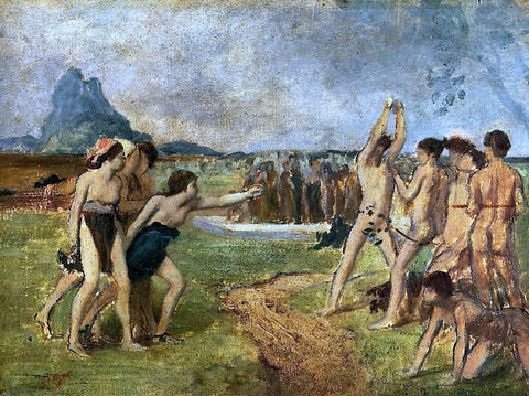  Edgar Degas Young Spartans Exercising - Hand Painted Oil Painting